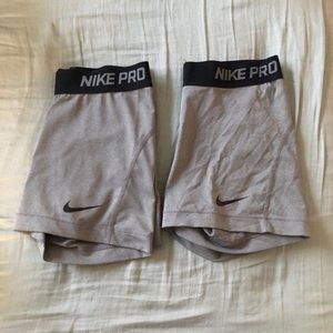 Set of Nike pro compression shorts